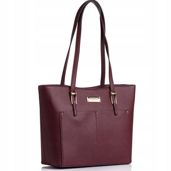 Torebka kuferek shopper Monnari miejska, do pracy – burgundowa