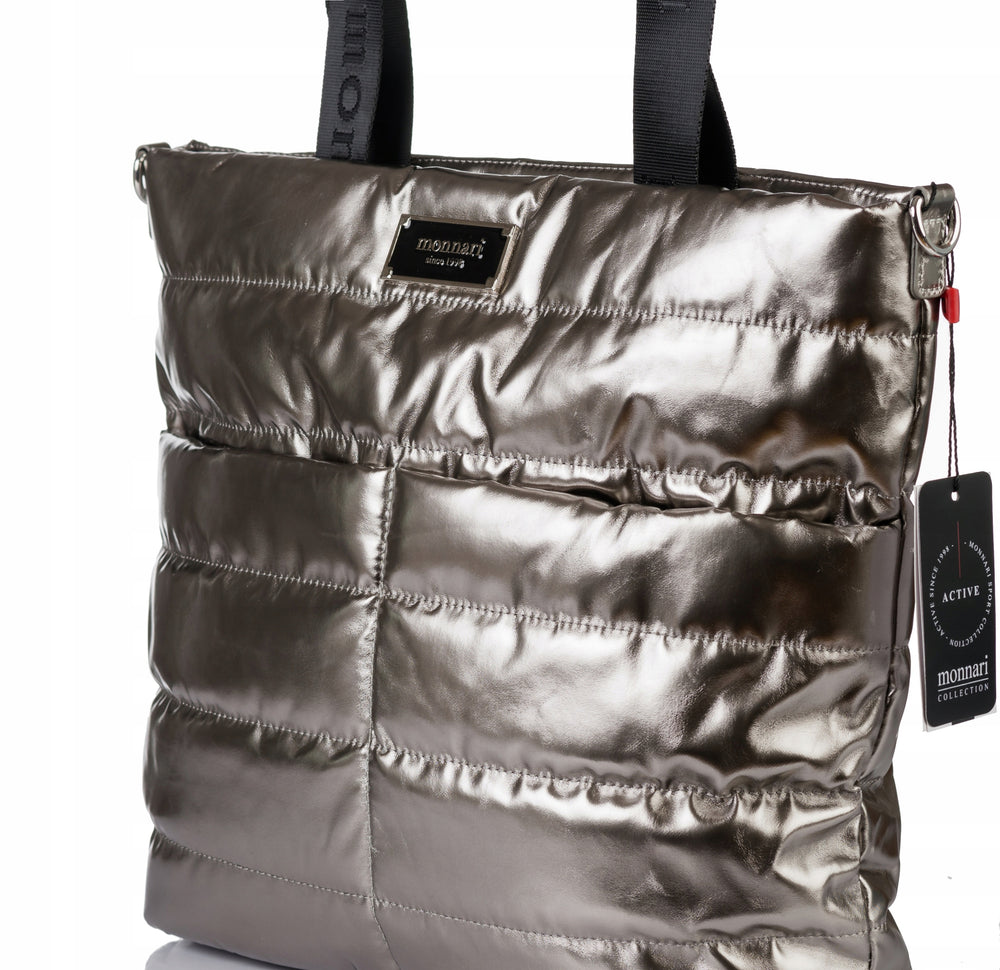 Torba shopper damska Monnari duża – metaliczna