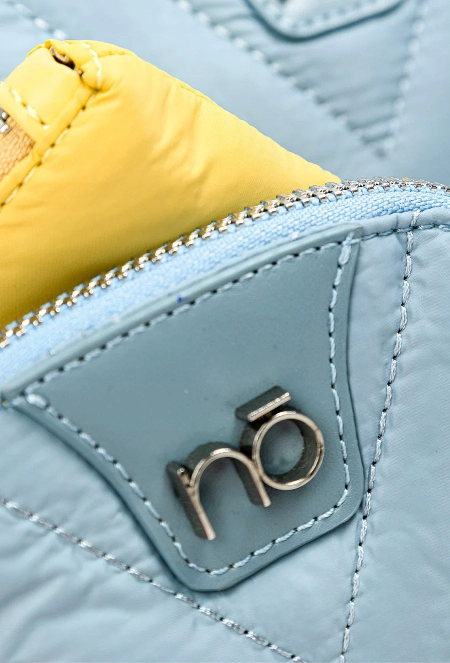 Kuferek listonoszka Nobo pikowany z saszetkami – baby blue