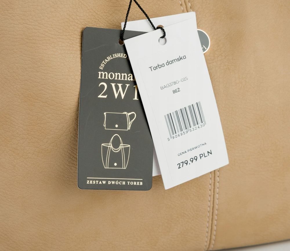 Torebka shopper z listonoszką 2w1 Monnari – beżowa