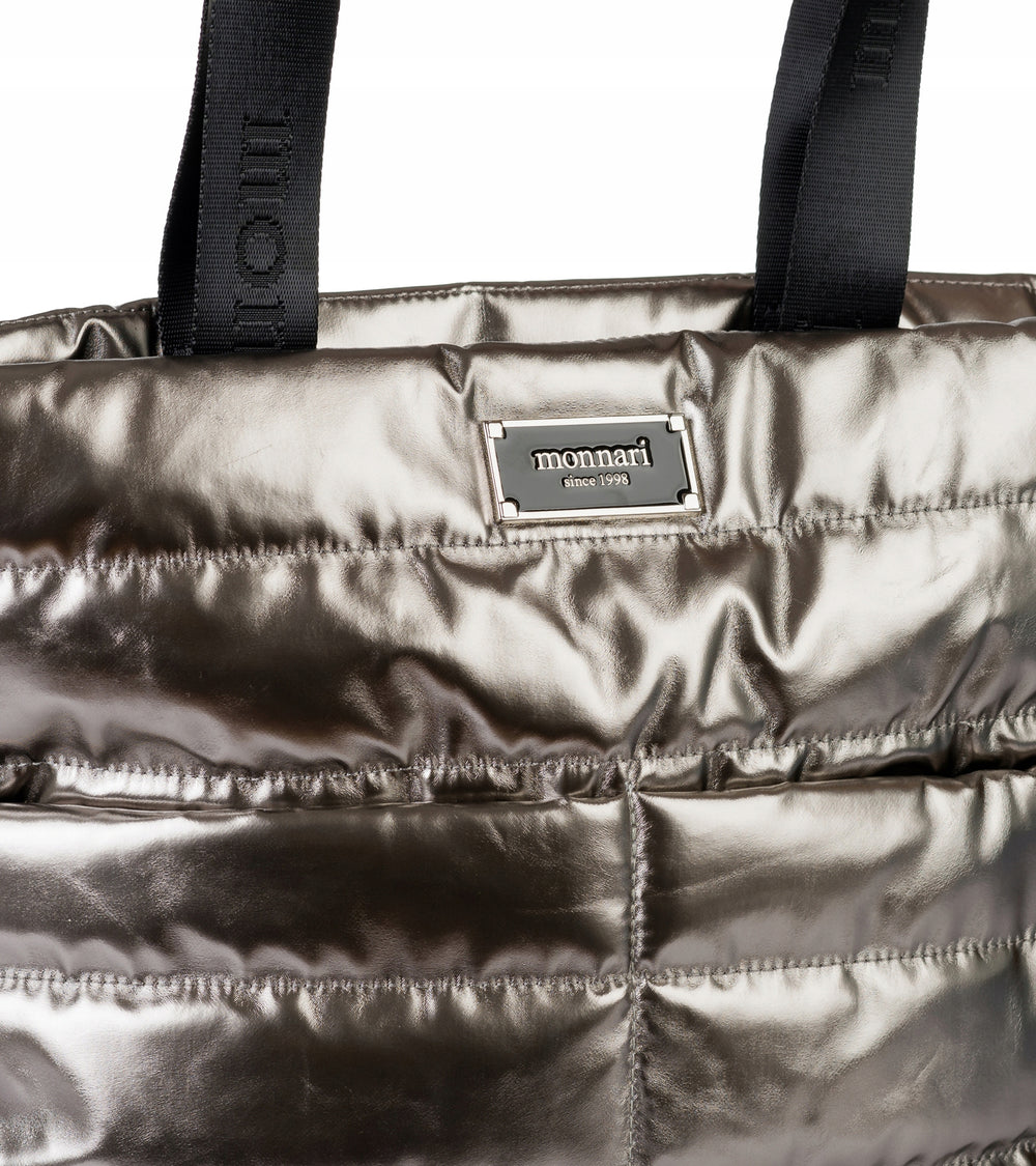 Torba shopper damska Monnari duża – metaliczna