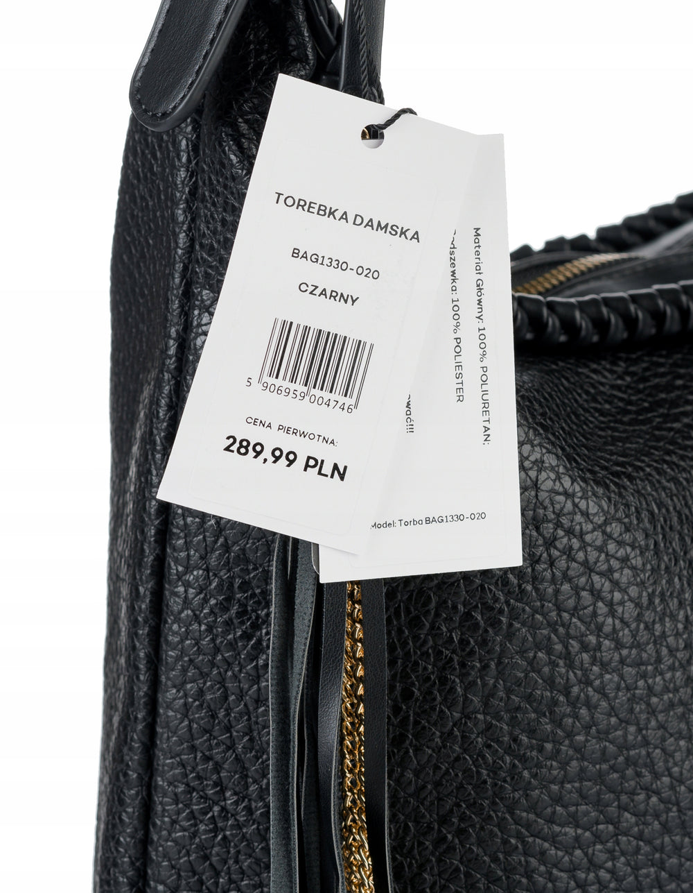 Torebka worek shopper damska Monnari na ramię – czarna